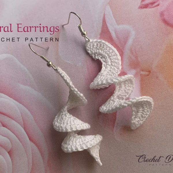 Spiral Earrings, Crochet Earrings Pattern, Crochet Earring pattern, PDF File - PDF pattern for beginners, crochet earrings