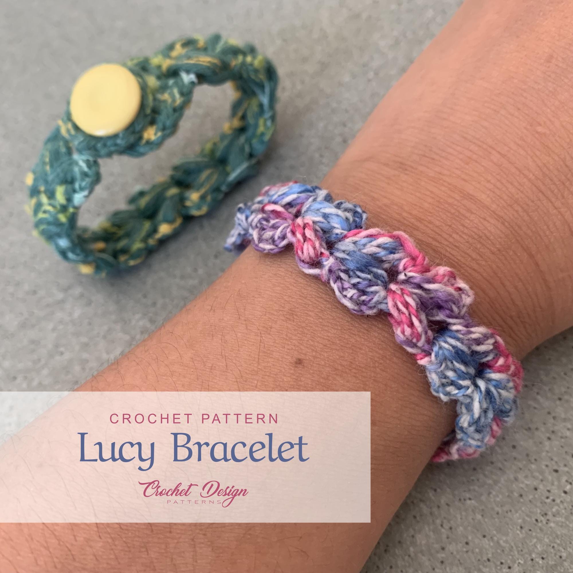 Crochet Lucy bracelet pattern for beginners / Crochet