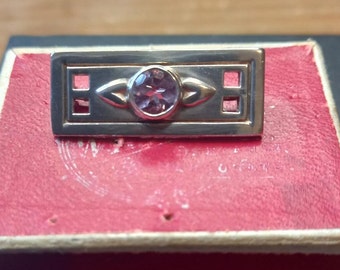 VINTAGE MACKINTOSH SILVER  and amethyst brooch