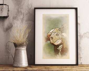 cow art for walls, modern farmhouse, cow head wall art, cow prints, cow artwork, cow art for wall, farm animal wall art, farm animal prints