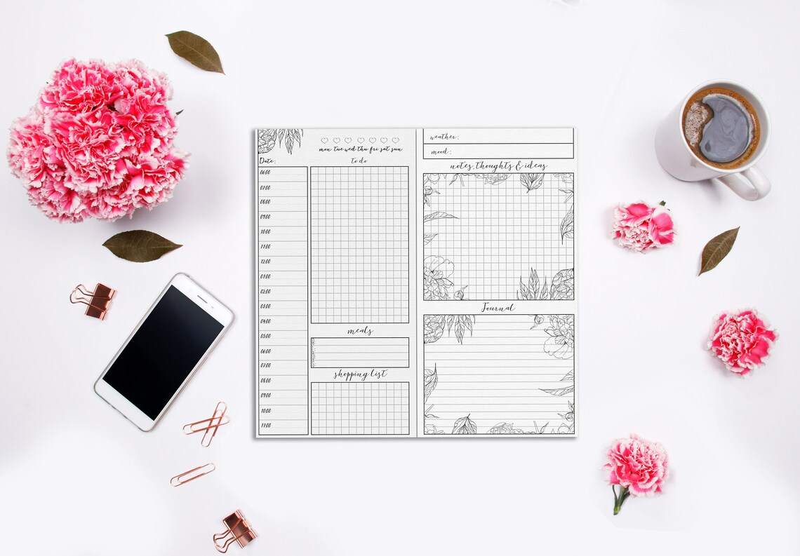 Daily Planner Printable Student Planner Travelers Notebook - Etsy