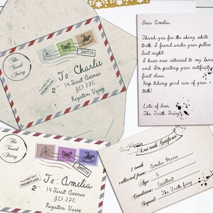 Editable Tooth Fairy Letter, Tiny Magical Tooth Fairy Note Printable Note, Envelope and Certificate Template for whimsical fairy visits image 6