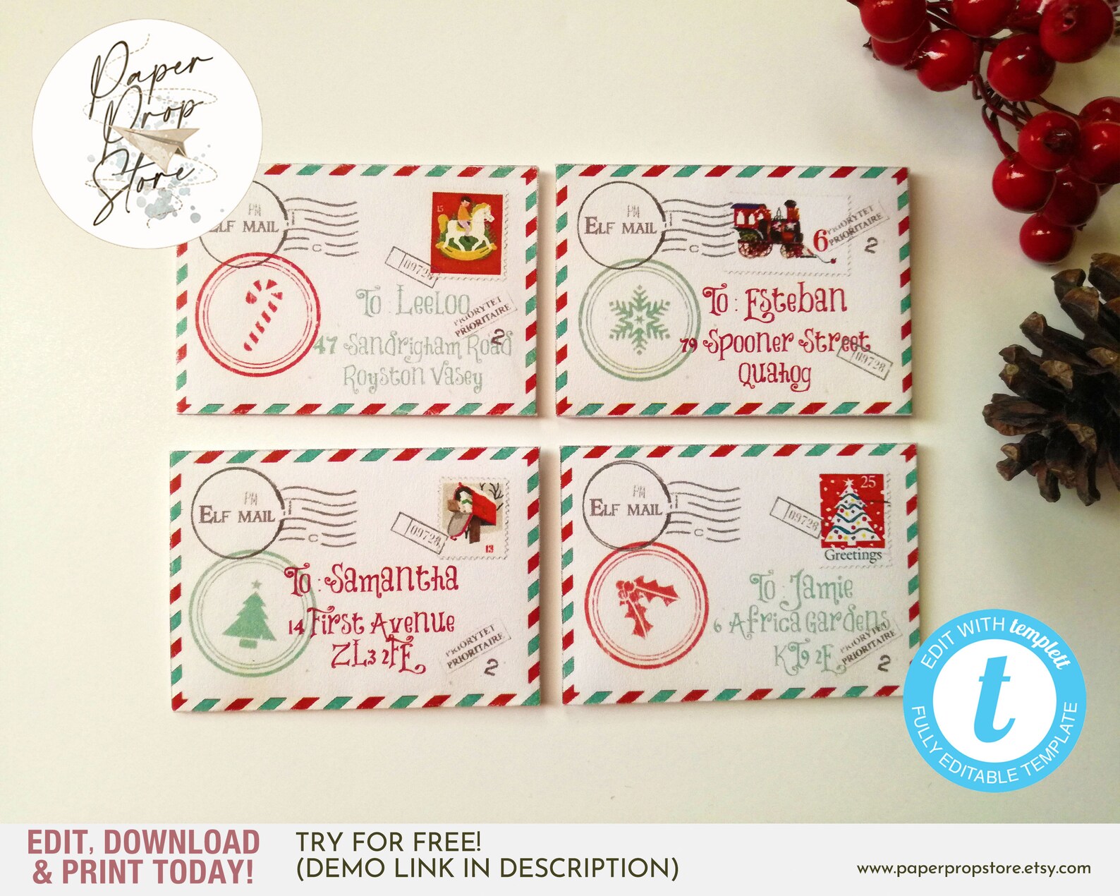 Printable Elf Letters to Kids Editable Festive Christmas Elf - Etsy