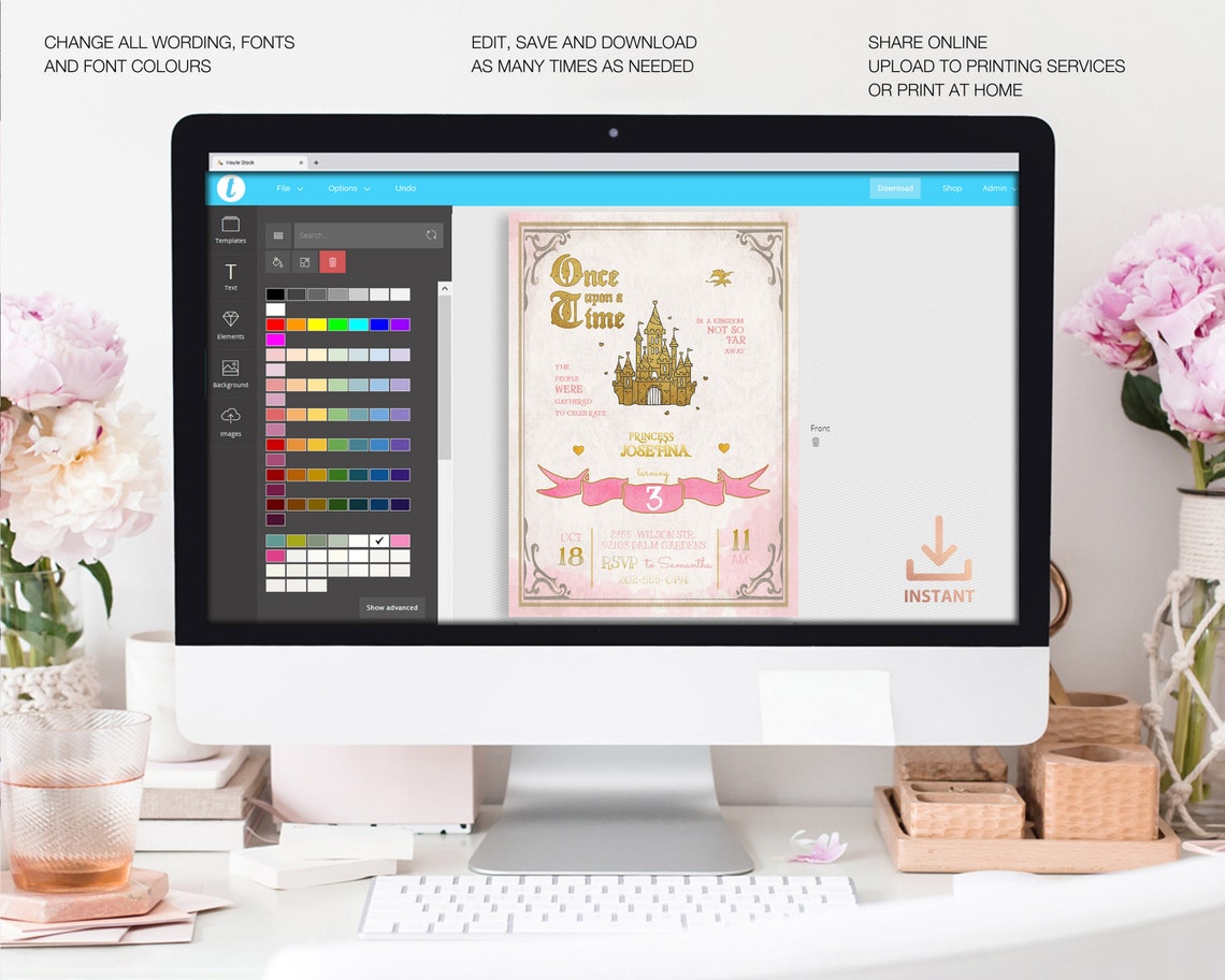Once Upon a Time Fairy Tale Storybook Printable Birthday Invitation ...