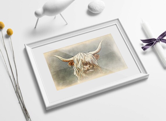Highland Cow print, highlands print, highland cow decor, highland cow, highland cow art, farmhouse decor, highland decor, scottish cow print