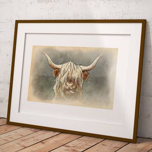 Highland Kuh Druck, Highlands Druck, Highland Kuh Dekor, Highland Kuh, Highland Kuh Kunst, Bauernhaus Dekor, Highland Dekor, schottische Kuh Druck Bild 3