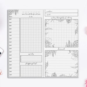 Daily planner, Printable, Student Planner, Travelers Notebook, Midori Regular, Printable Planner, Travel journal, Bujo insert, TN, fauxdori