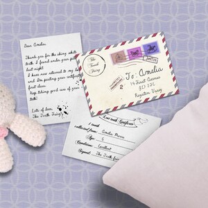Editable Tooth Fairy Letter, Tiny Magical Tooth Fairy Note Printable Note, Envelope and Certificate Template for whimsical fairy visits image 5