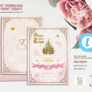 Once Upon a Time Fairy Tale Storybook Printable Birthday Invitation ...