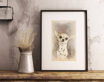 Chihuahua Wandkunst, Tierhalter Dekor, Chihuahua Kunstdruck, Chihuahua Liebhaber Geschenk, Tierärzte Geschenke, Hund Druck Plakat, Chihuahua Kunst