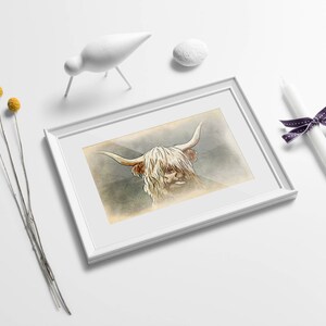 Highland Kuh Druck, Highlands Druck, Highland Kuh Dekor, Highland Kuh, Highland Kuh Kunst, Bauernhaus Dekor, Highland Dekor, schottische Kuh Druck Bild 5