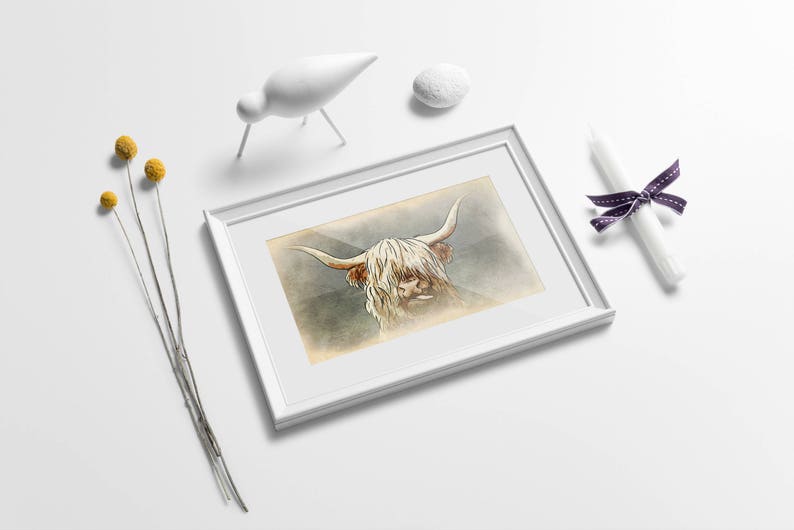Highland Kuh Druck, Highlands Druck, Highland Kuh Dekor, Highland Kuh, Highland Kuh Kunst, Bauernhaus Dekor, Highland Dekor, schottische Kuh Druck Bild 5