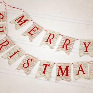 Fireplace garland, Xmas fireplace decor, Xmas accent, Christmas banners, Christmas garland, Music note bunting, Printable pennant banner image 4