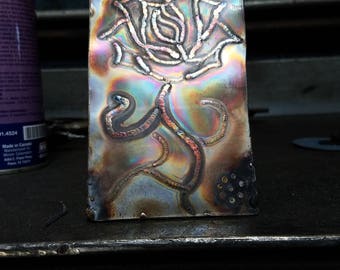 Tig welded rose art