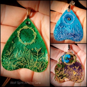Floral planchette pendants, resin jewelry, resin pendant, handmade jewelry, Elven jewelry, planchette jewelry, resin art