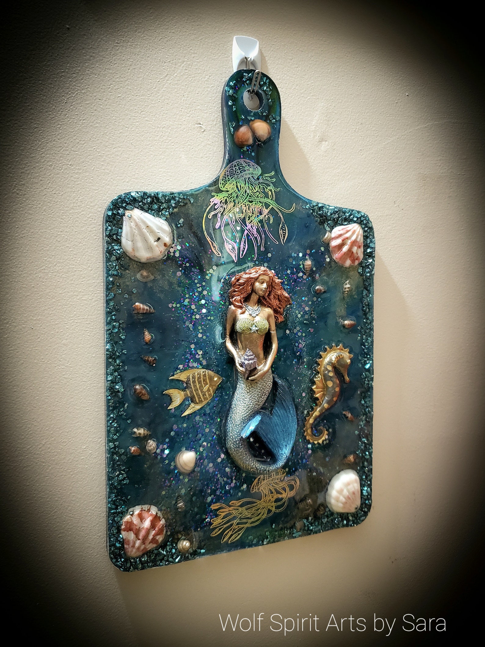 Mermaid Fantasy wall piece resin art resin decor handmade Etsy