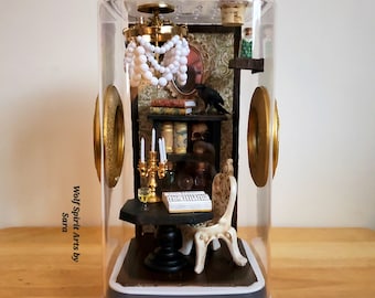 Made-to-Order Gothic Study Jumping spider enclosure, jumping spider decor, jumping spider enclosure accessories, jumping spider, arboreal