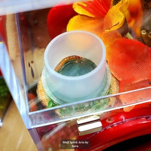 The ORIGINAL MICRO jumping spider feeding dish! handmade art, jumping spider accessories, arachnid, arboreal, feeding dishes