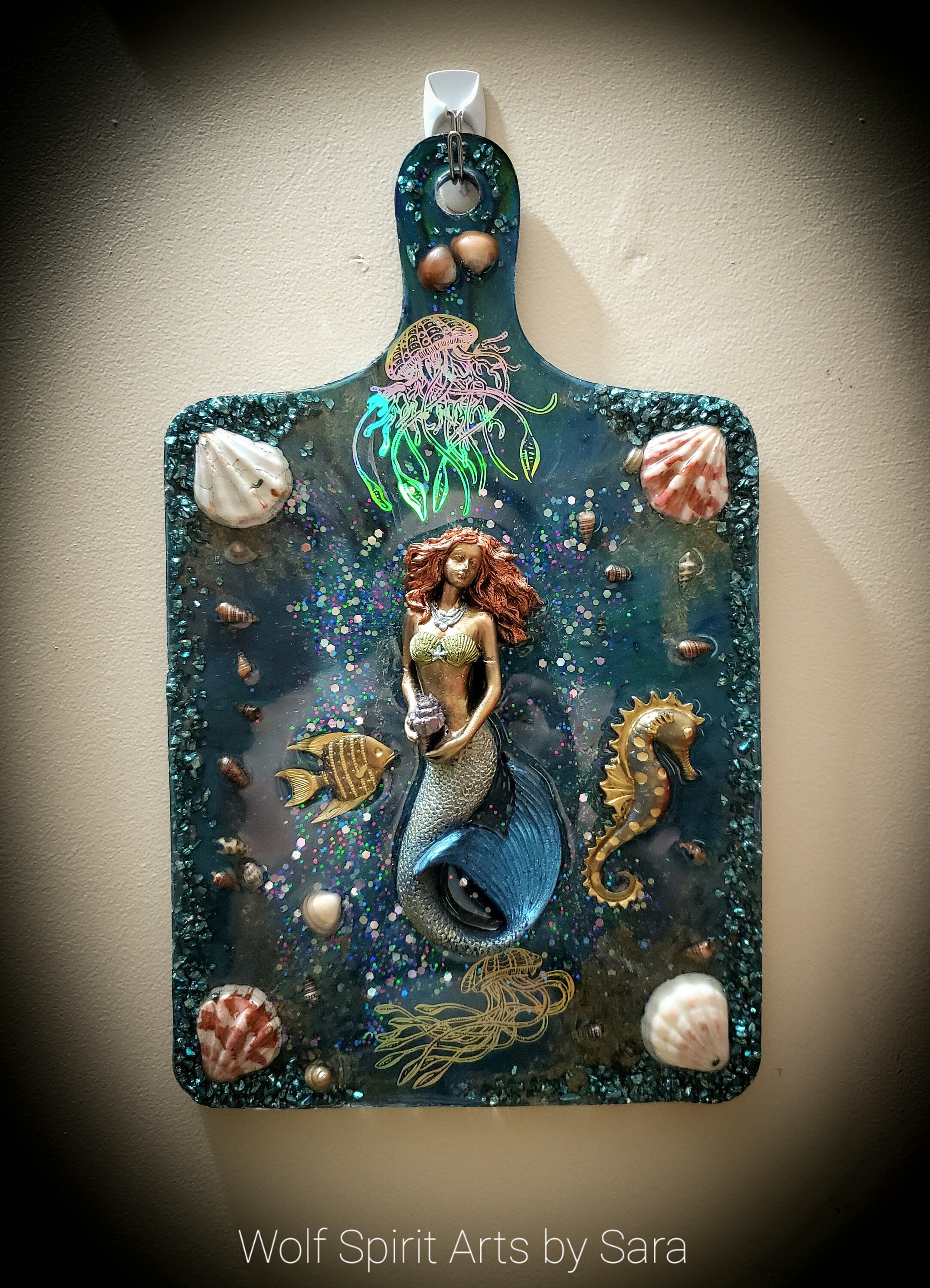 Mermaid Fantasy wall piece resin art resin decor handmade Etsy