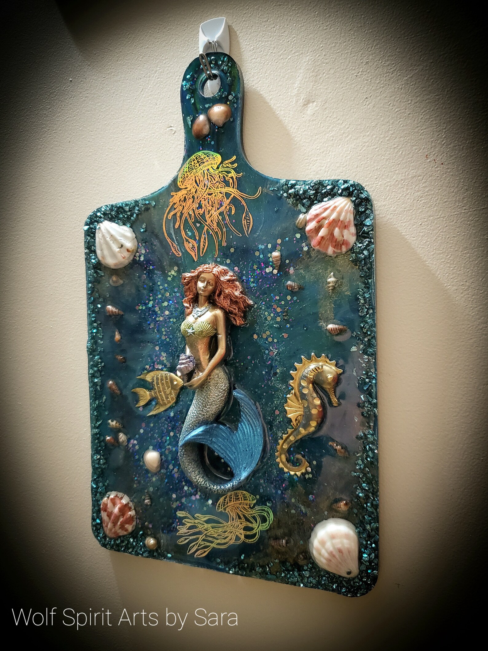 Mermaid Fantasy wall piece resin art resin decor handmade Etsy