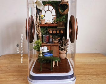 Recinto para arañas saltarinas Cozy Cottage hecho a medida, decoración para arañas saltarinas, accesorios para recintos para arañas saltarinas, arañas saltarinas