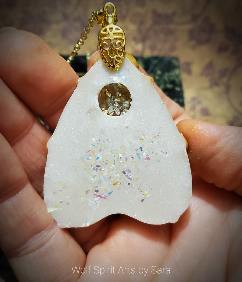 resin jewelry resin pendant baroque jewelry planchette jewelry handmade jewelry Baroque-style moth planchette pendant
