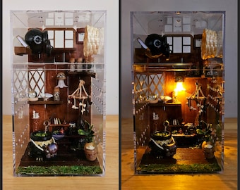Made-to-Order Witch&#39;s Cottage jumping spider enclosure,jumping spider decor,jumping spider enclosure accessories,jumping spider