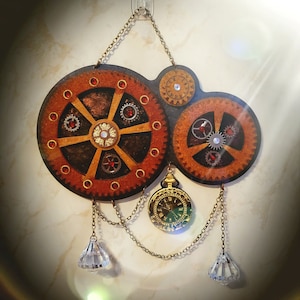 Steampunk gears wall hanging, resin art, resin decor, resin, handmade art, wall decor, wall hanging, home decor, Steampunk decor, industrial