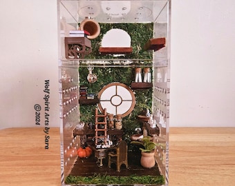 Made-to-Order Wizard's Study jumping spider enclosure,jumping spider decor,jumping spider enclosure accessories,jumping spider