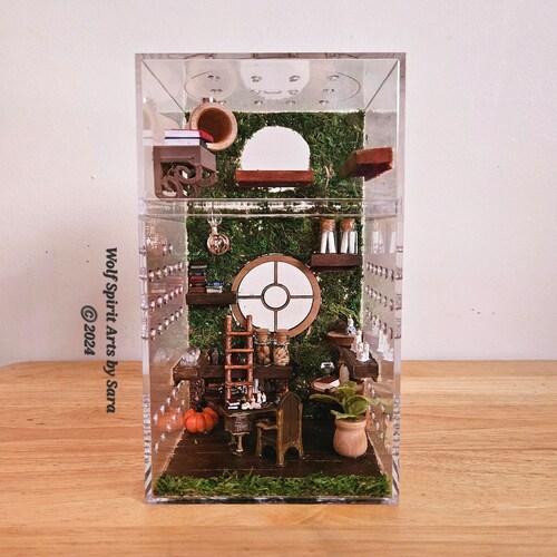 Made-to-Order Wizard's Study jumping spider enclosure,jumping spider decor,jumping spider enclosure accessories,jumping spider