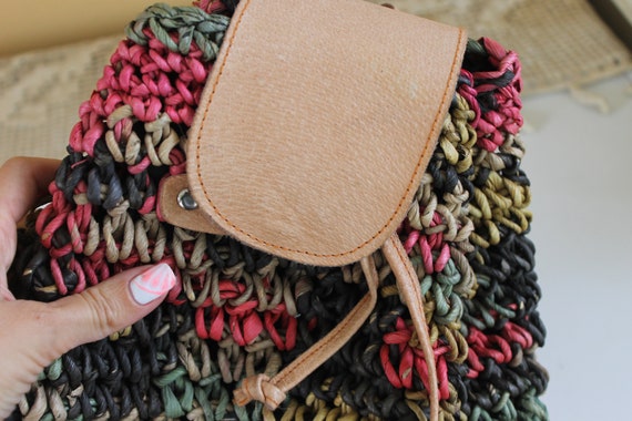 Vintage Backpack, Straw Backpack, Wicker Backpack… - image 6