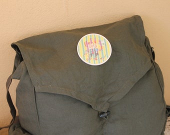 Vintage Canvas Bag with Badge