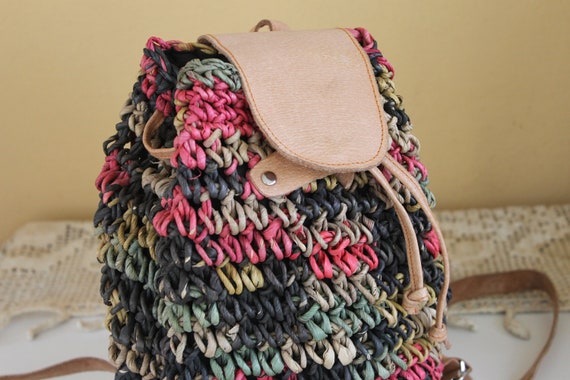 Vintage Backpack, Straw Backpack, Wicker Backpack… - image 3