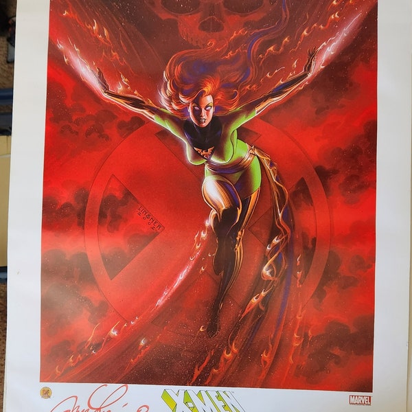 Premier X-Men PHOENIX PAINTED LITHOGRAPH - Signed Version Joseph Michael Linsner