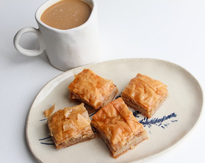 Granatus Baklava: Buttered Filo Dough, Walnuts, Sugar Syrup (4 Large Pieces)