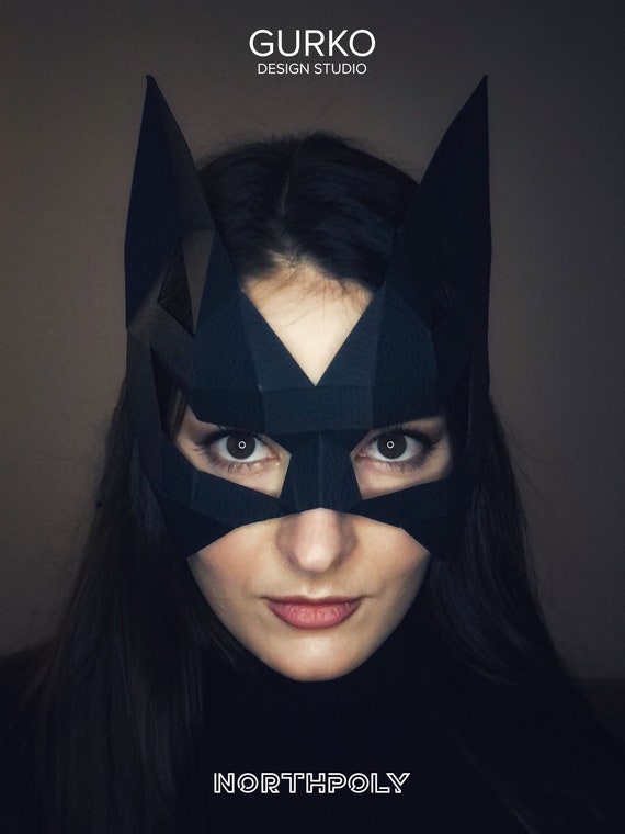 Catwoman Mask Cat Papercraft Black - Diy Catwoman Mask Template Catwoman Mask Cat Papercraft Black - Diy Catwoman Mask Template