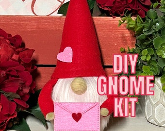 GNOME KIT / valentine / red / diy gnome / no sew / gnome / craft kit / kids craft /  tiered tray decor