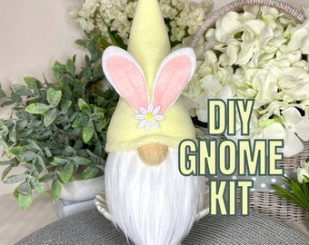 BUNNY GNOME / gnome kit / craft kit / bunny / yellow / bunny kit  / kids craft / diy gnome / no sew gnome / sock gnome / gnome / Easter