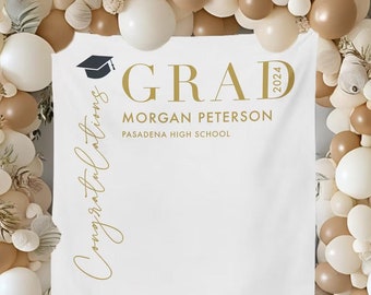 Graduation Photo Backdrop, Graduation Backdrop 2024, High School Graduation Party Ideas, Class of 2024 Banner, Graduation Party Decorations