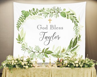 Baptism Decorations For Table Girl Baptism Banner Etsy