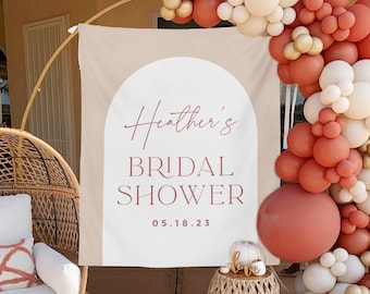 Bridal Shower Backdrop for Photos, Boho Bridal Shower Decor, Desert Bridal Shower Tapestry, Bridal Shower Table Decor, Custom Fabric Sign