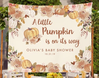 A Little Pumpkin Baby Shower Banner, Fall Baby Shower Decorations, Pumpkin Baby Shower Sign