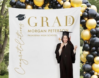 Graduation Backdrop 2024, Graduation Photo Backdrop, High School Graduation Party Ideas, Graduation Party Decorations, Class of 2024 Banner