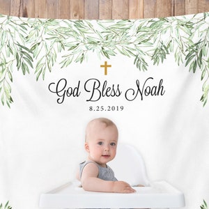 Baptism Decorations, Baptism Backdrop, Baby Boy Baptism, Custom Baptism, Baptism Banner Boy, God Bless Banner, Baptism Party Backdrop