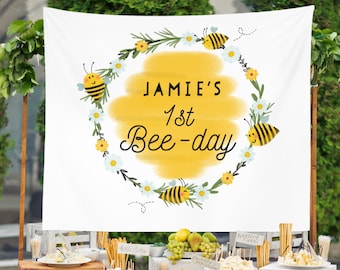 Bee Day Party Backdrop, Bumble Bee Birthday, Bee Birthday Party Decorations, Bumble Bee Party Banner