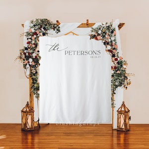 Wedding Backdrop for Photos, Wedding Reception Decor, Backyard Wedding Decor, Rustic Wedding Backdrop, Wedding Photo Booth Backdrop, Fabric image 1