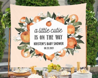 Little Cutie Baby Shower Decorations, Little Cutie Backdrop, A Little Cutie Is On The Way, Cutie Theme Banner, Clementine, Baby Shower Sign