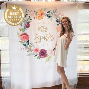 Bridal Shower Decorations, Floral Bridal Shower Backdrop, Backdrop for Bridal Shower image 3