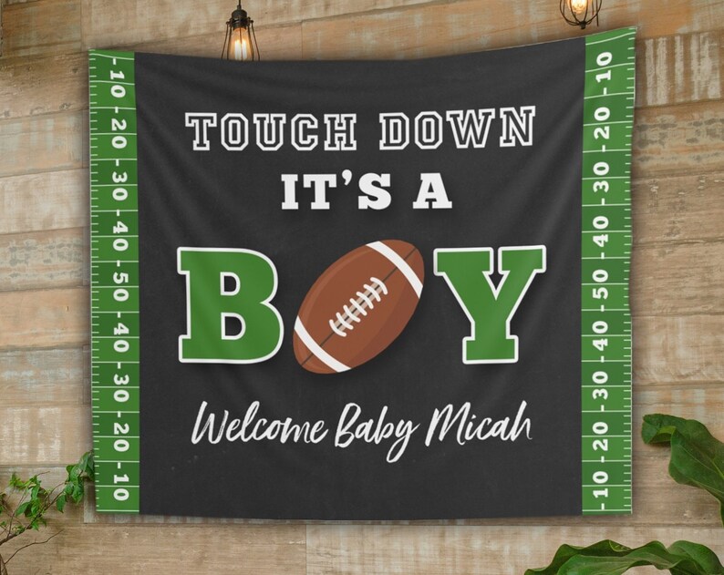 Football Baby Shower Backdrop Boy Baby Shower Ideas Sport Baby Shower Banner Dad Baby Shower Football Party Decorations