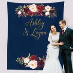 Marsala Navy Wedding Photo Booth Backdrop Navy Gold Wedding Etsy